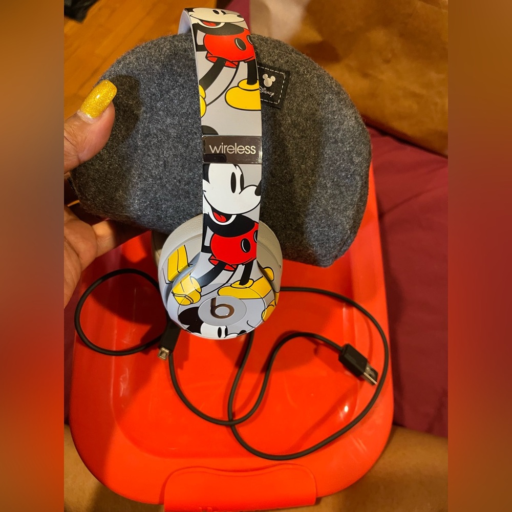 Beats Solo3 Wireless Headphones. Mickey’s 90th Anniversary Edition with Case.
